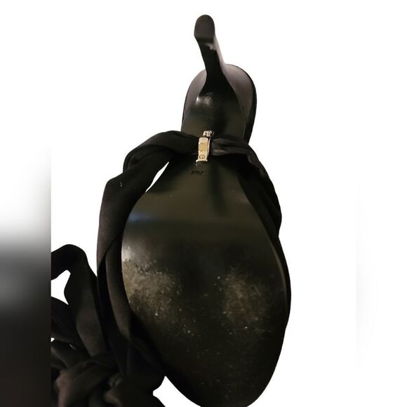 DVF Black Suede Lace Up Heels Size 7M - Picture 6 of 9